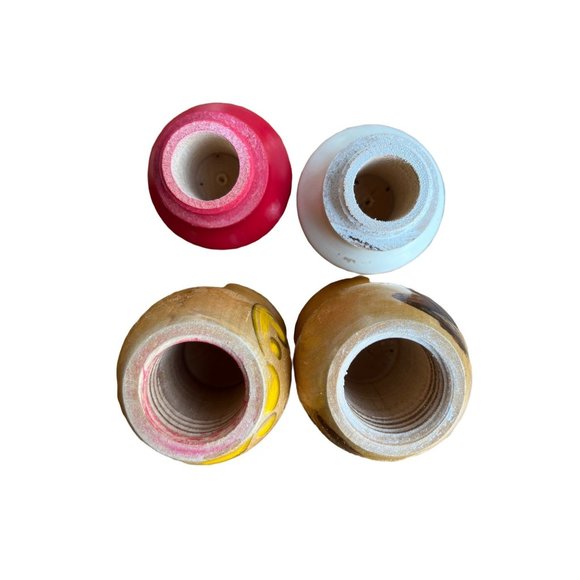 Vintage Salty Peppy chef woodel salt pepper shakers 3.25" tall MCM Hand Painted - Picture 5 of 5